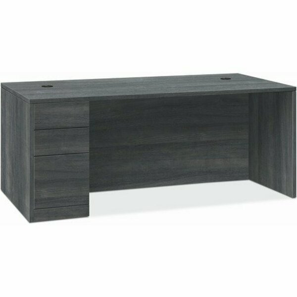 The Hon Co Left Pedestal Desk, B/B/F, 66inx30inx29-1/2in, Sterling Ash HON105898LLS1